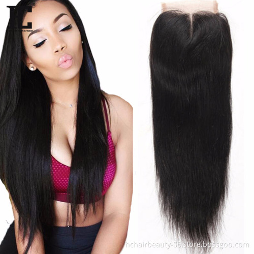 Cheap Wholesale Natural Color 4*4 Straight Curly Body Deep Water Weave 100% Virgin Human Hair Bundle with Closure for Women